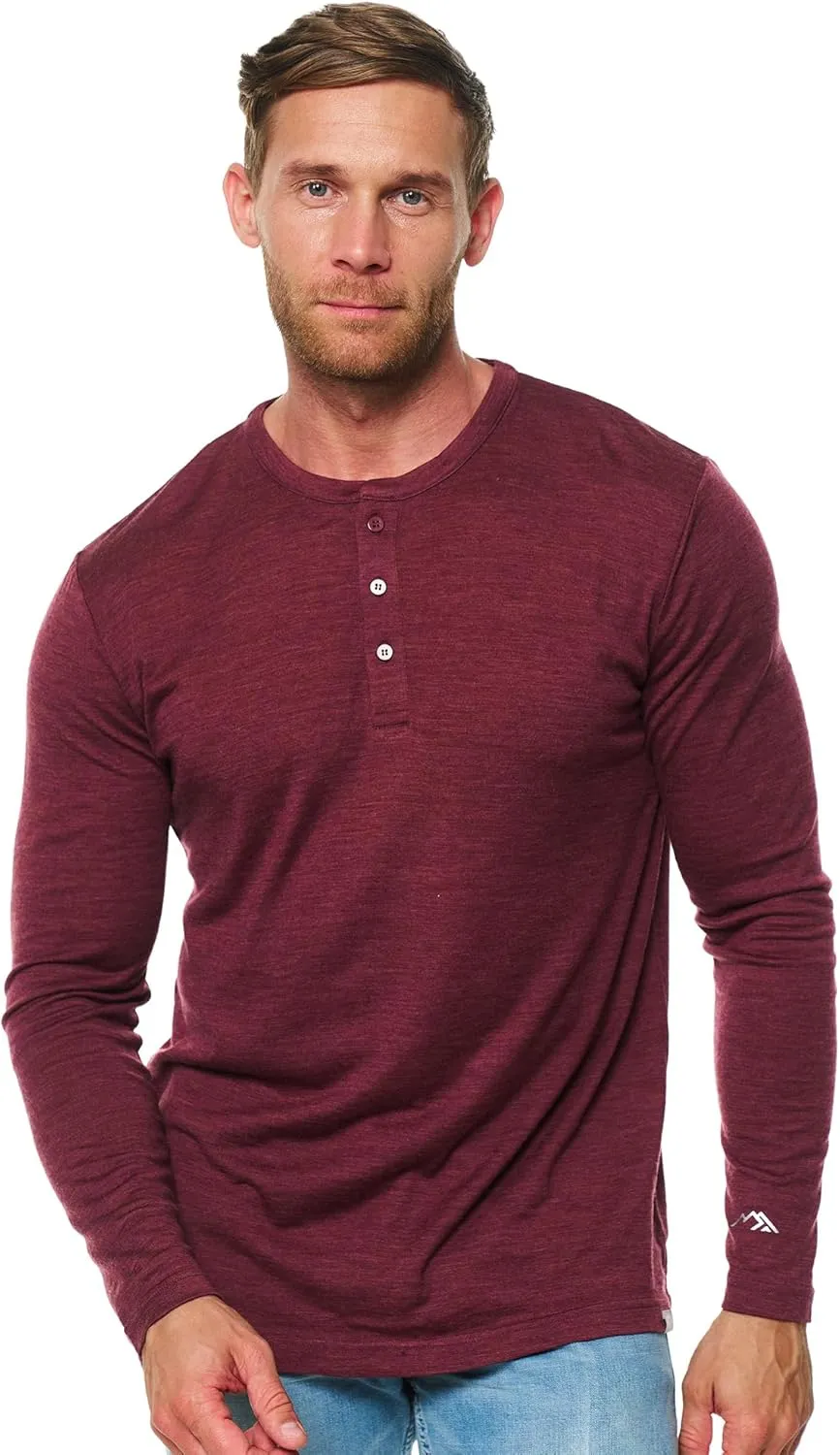 Merino Wool Base Layer Mens - 100% Merino Wool Shirts for Men Thermal Underwear Long Sleeve T-Shirt for Hiking Hunting