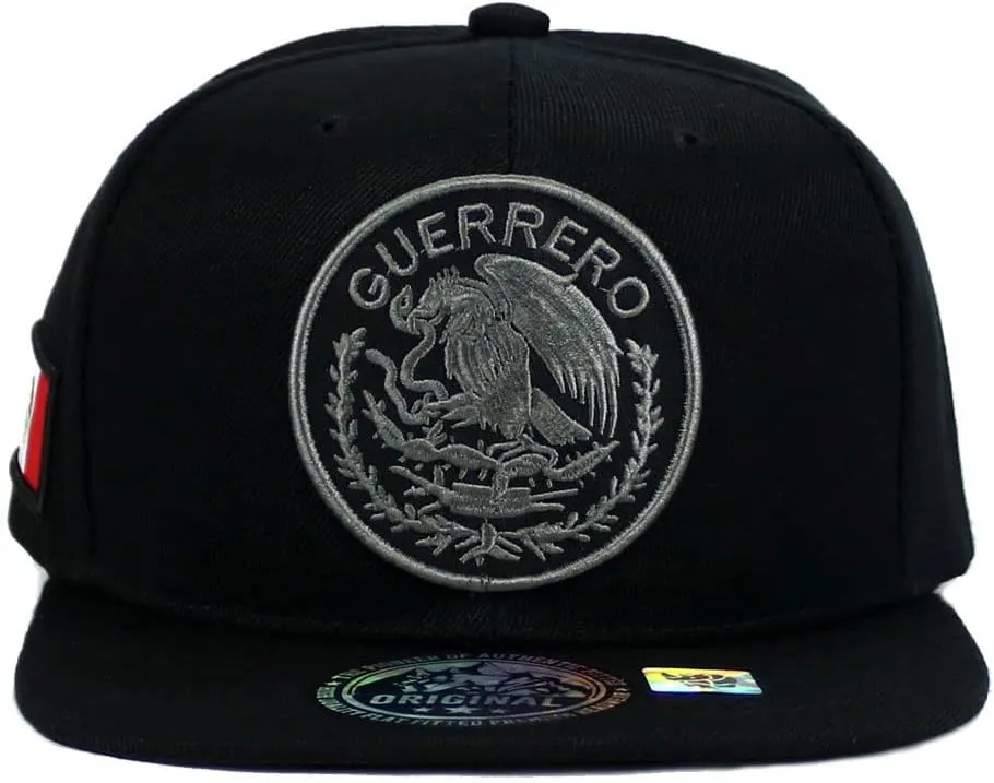 Mexican Hat Mexico State Federal Logo Embroidered Snapback Flat Bill Baseball Cap