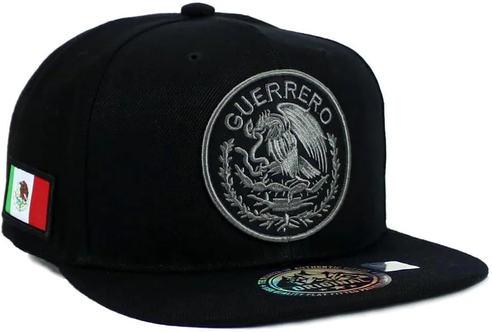 Mexican Hat Mexico State Federal Logo Embroidered Snapback Flat Bill Baseball Cap
