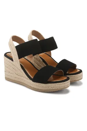 MIA Brittni Black Wedge Espadrille Sandals