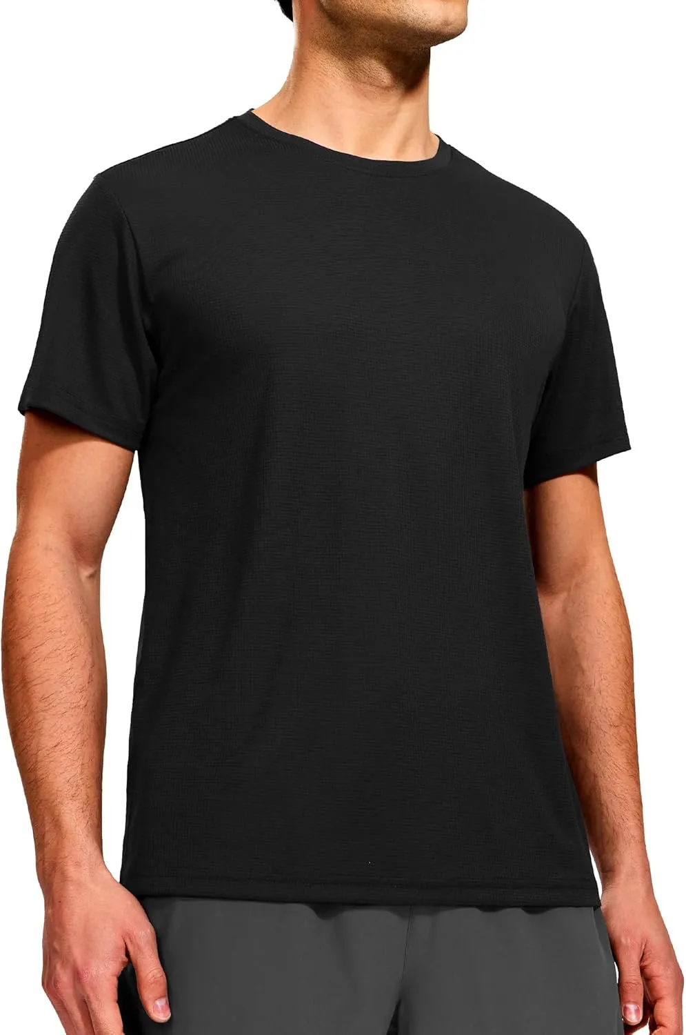 MIER Mens Dry Fit Workout T-Shirts Athletic Running Tshirt Short Sleeve Lightweight Airy Gym Sport Tee Shirt, Crew Neck