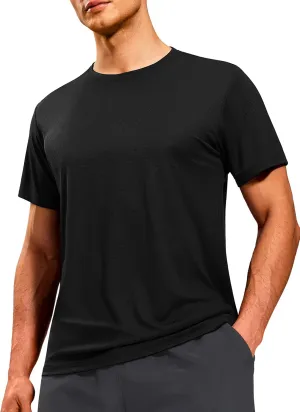 MIER Mens Dry Fit Workout T-Shirts Athletic Running Tshirt Short Sleeve Lightweight Airy Gym Sport Tee Shirt, Crew Neck