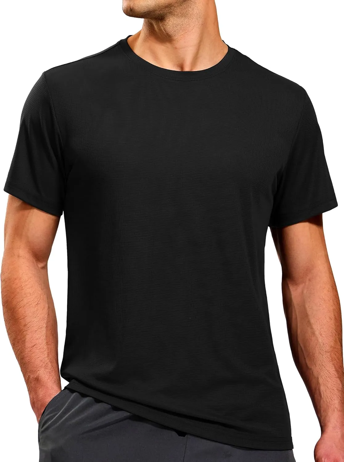 MIER Mens Dry Fit Workout T-Shirts Athletic Running Tshirt Short Sleeve Lightweight Airy Gym Sport Tee Shirt, Crew Neck