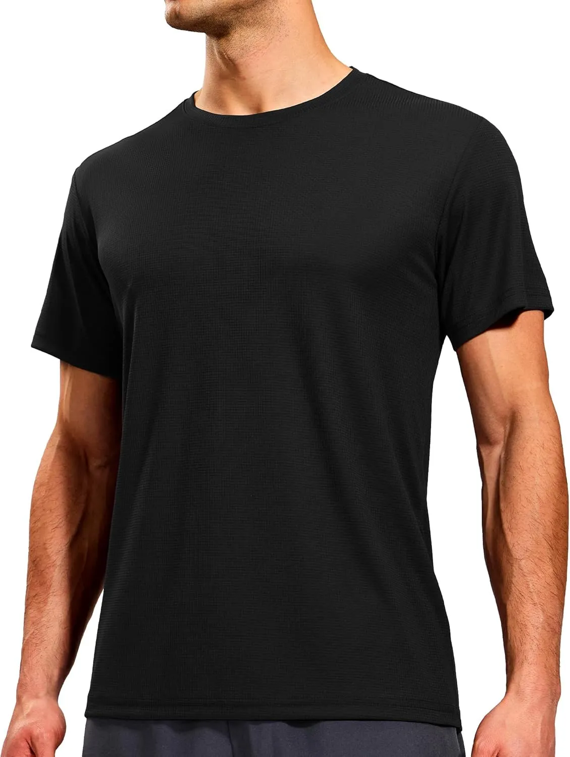 MIER Mens Dry Fit Workout T-Shirts Athletic Running Tshirt Short Sleeve Lightweight Airy Gym Sport Tee Shirt, Crew Neck