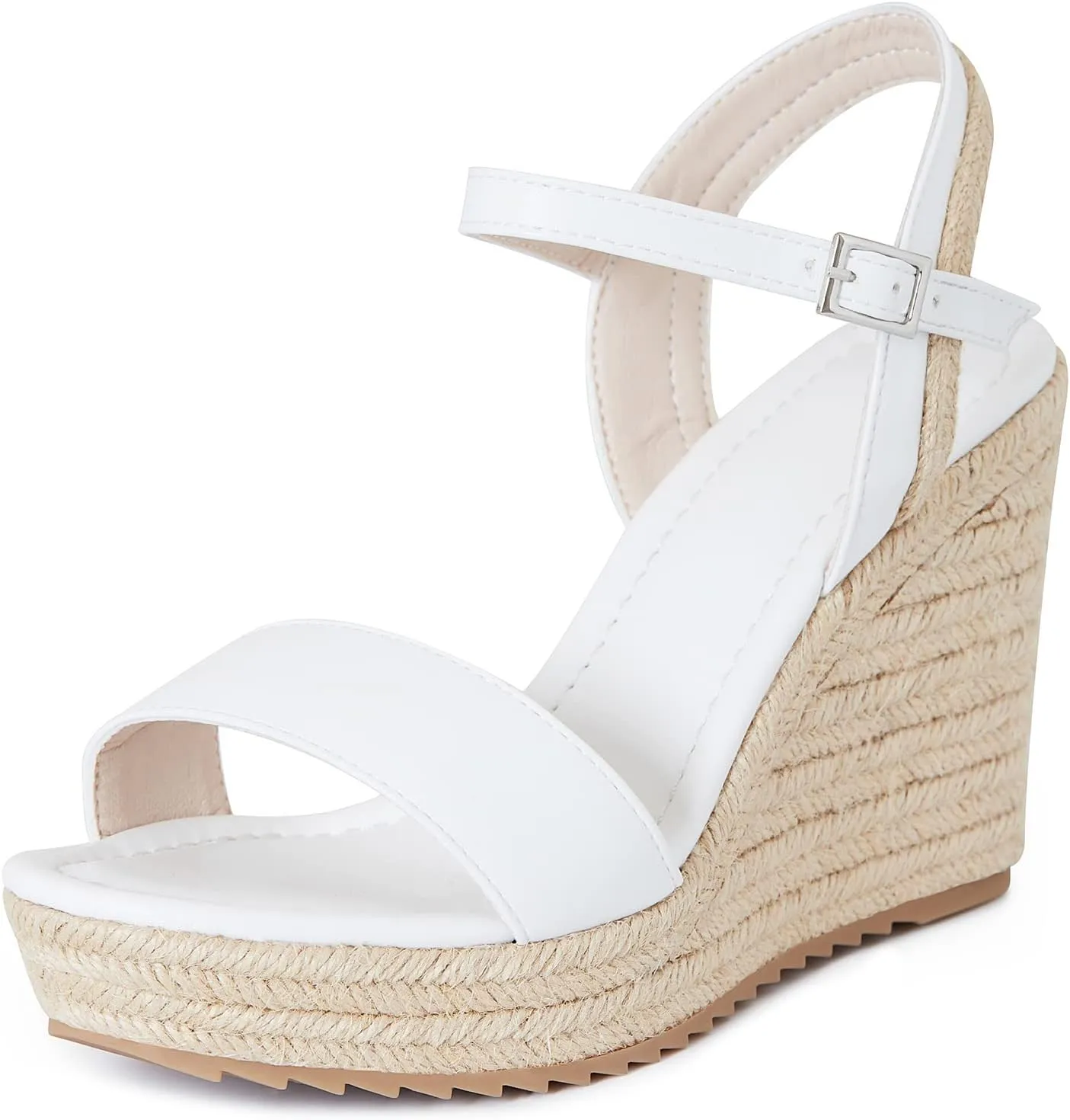 mikarka Women's Espadrille Wedge Sandals: Ankle Strap Platform Open Toe Wedges - Stylish High Heel Dressy Summer Wedges for Women, Inspired by Espadrilles