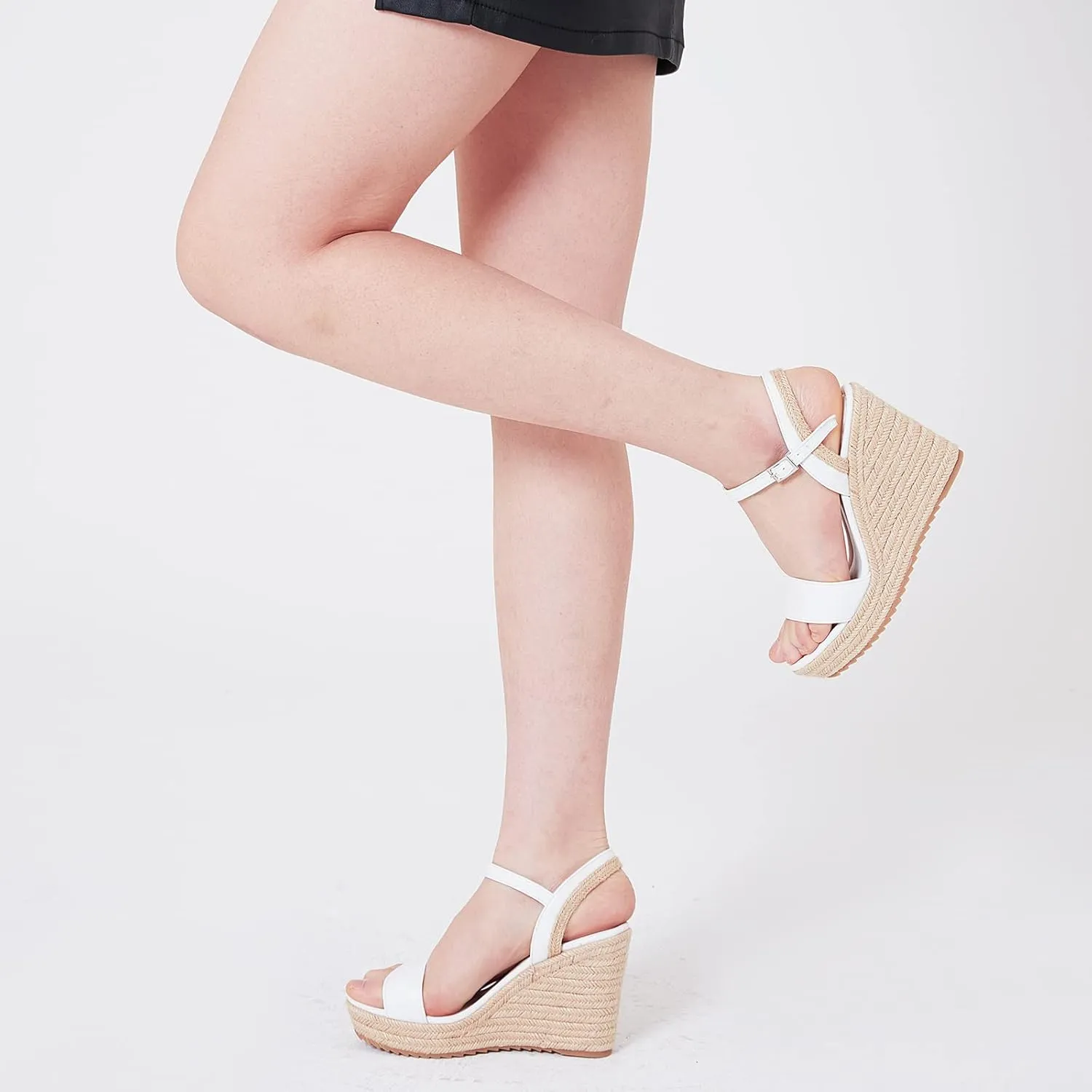 mikarka Women's Espadrille Wedge Sandals: Ankle Strap Platform Open Toe Wedges - Stylish High Heel Dressy Summer Wedges for Women, Inspired by Espadrilles