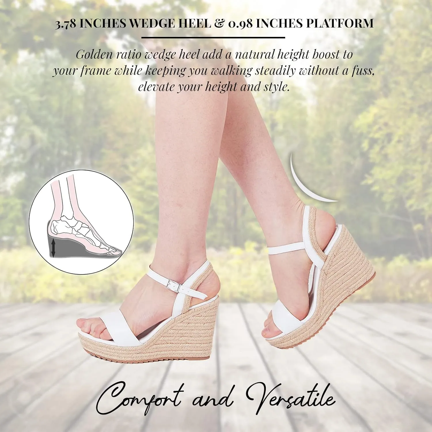 mikarka Women's Espadrille Wedge Sandals: Ankle Strap Platform Open Toe Wedges - Stylish High Heel Dressy Summer Wedges for Women, Inspired by Espadrilles