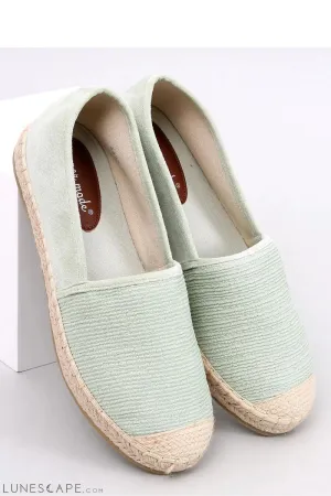 Mint Green Eco-Suede Slip-on Espadrilles with Braided Jute Cap Toe