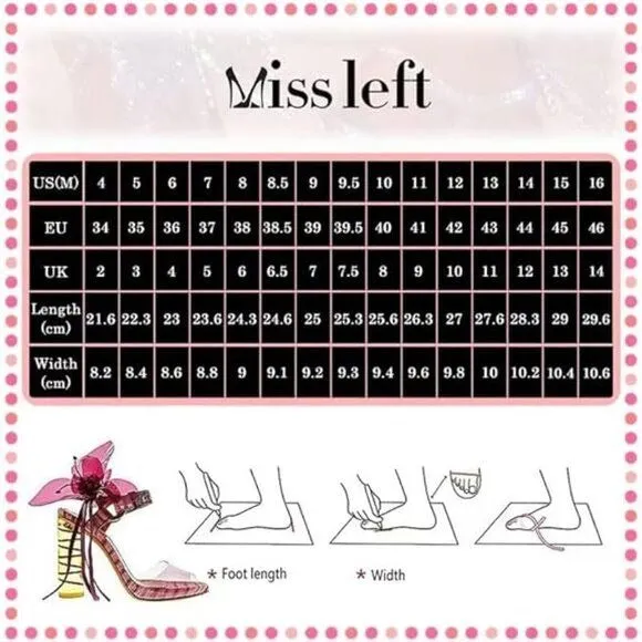 Miss Left Brown Wedge Heel Mule Pointy Toe Slip On Slides Sandals High Heel Shoe