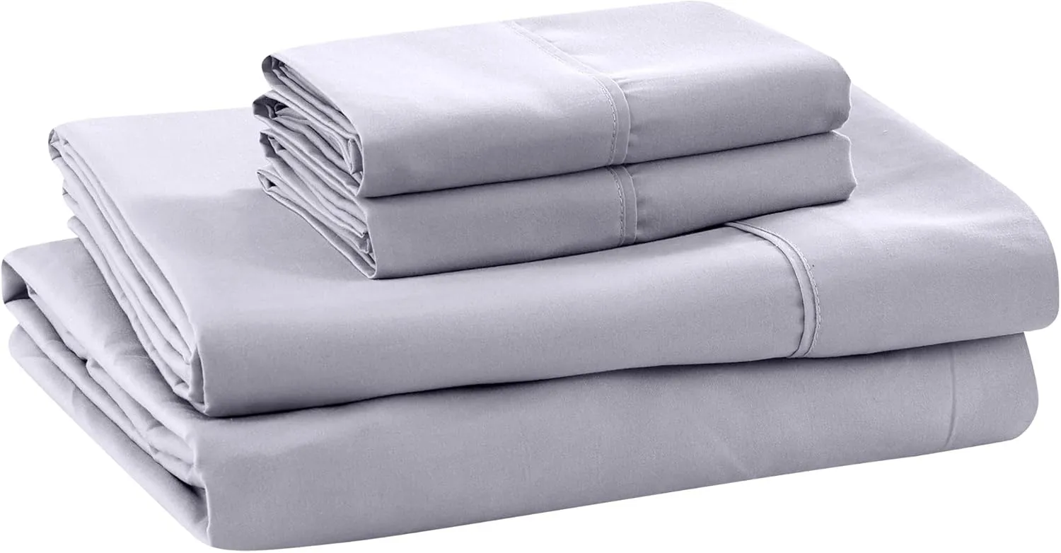 Modern Threads Soft Microfiber Solid Sheets - Luxurious Microfiber Bed Sheets - Includes Flat Sheet, Fitted Sheet with Deep Pockets, & Pillowcases Lilac Marble Full