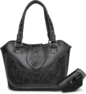 Montana West Western Tote Bags for Women Tooled Shoulder Ladies Top Handle Handbag