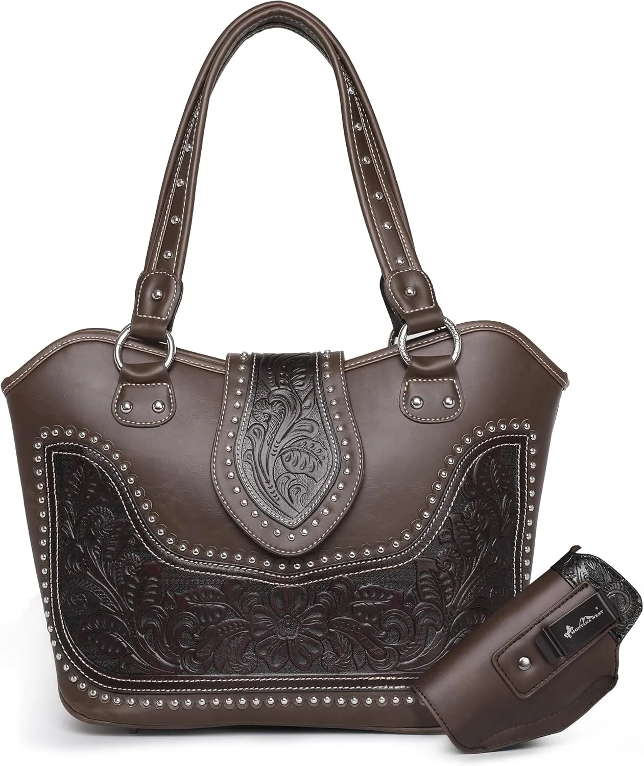 Montana West Western Tote Bags for Women Tooled Shoulder Ladies Top Handle Handbag