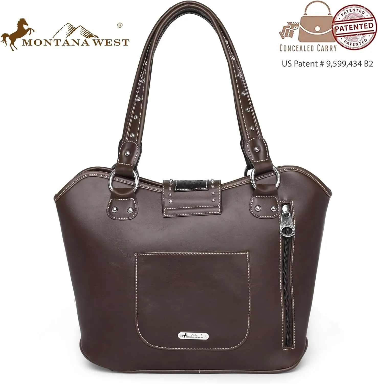 Montana West Western Tote Bags for Women Tooled Shoulder Ladies Top Handle Handbag