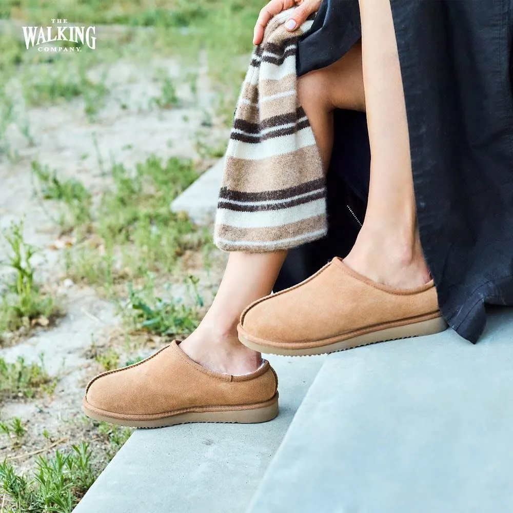 Mosey Mule Slippers For Women | Water Resistant Suede House Slippers | Fuzzy Slippers With Arch Support For Women |