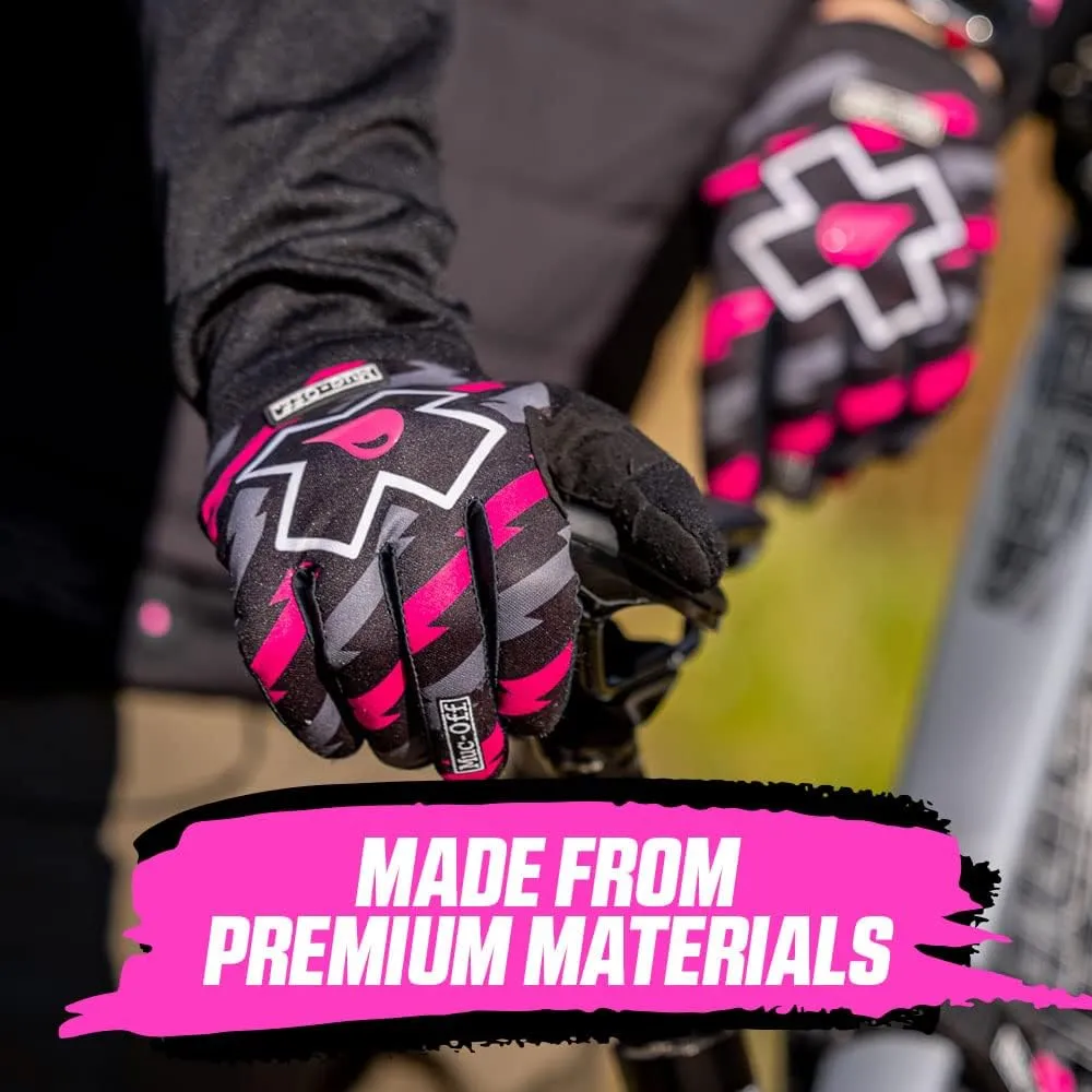 Muc Off Camo MTB Gloves, Premium, Handmade Slip-On Gloves for Bike Riding - Breathable, Touch-Screen Compatible Material