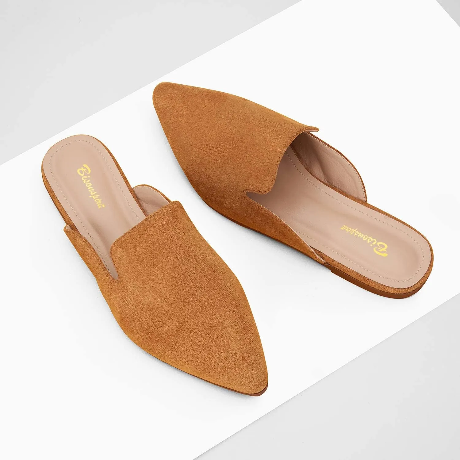 Mules for Women Flats Pointed Toe Slip On Slides Loafer Shoes