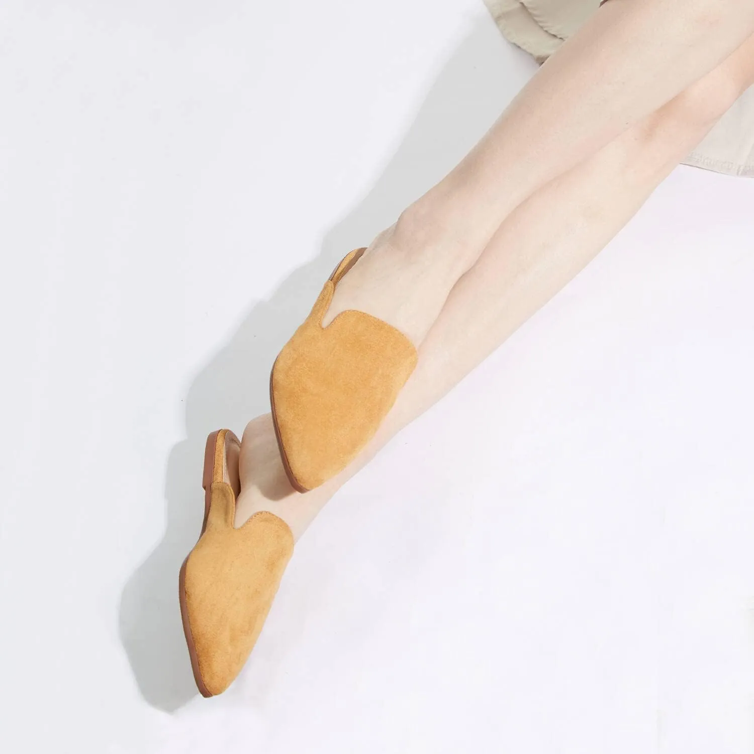 Mules for Women Flats Pointed Toe Slip On Slides Loafer Shoes