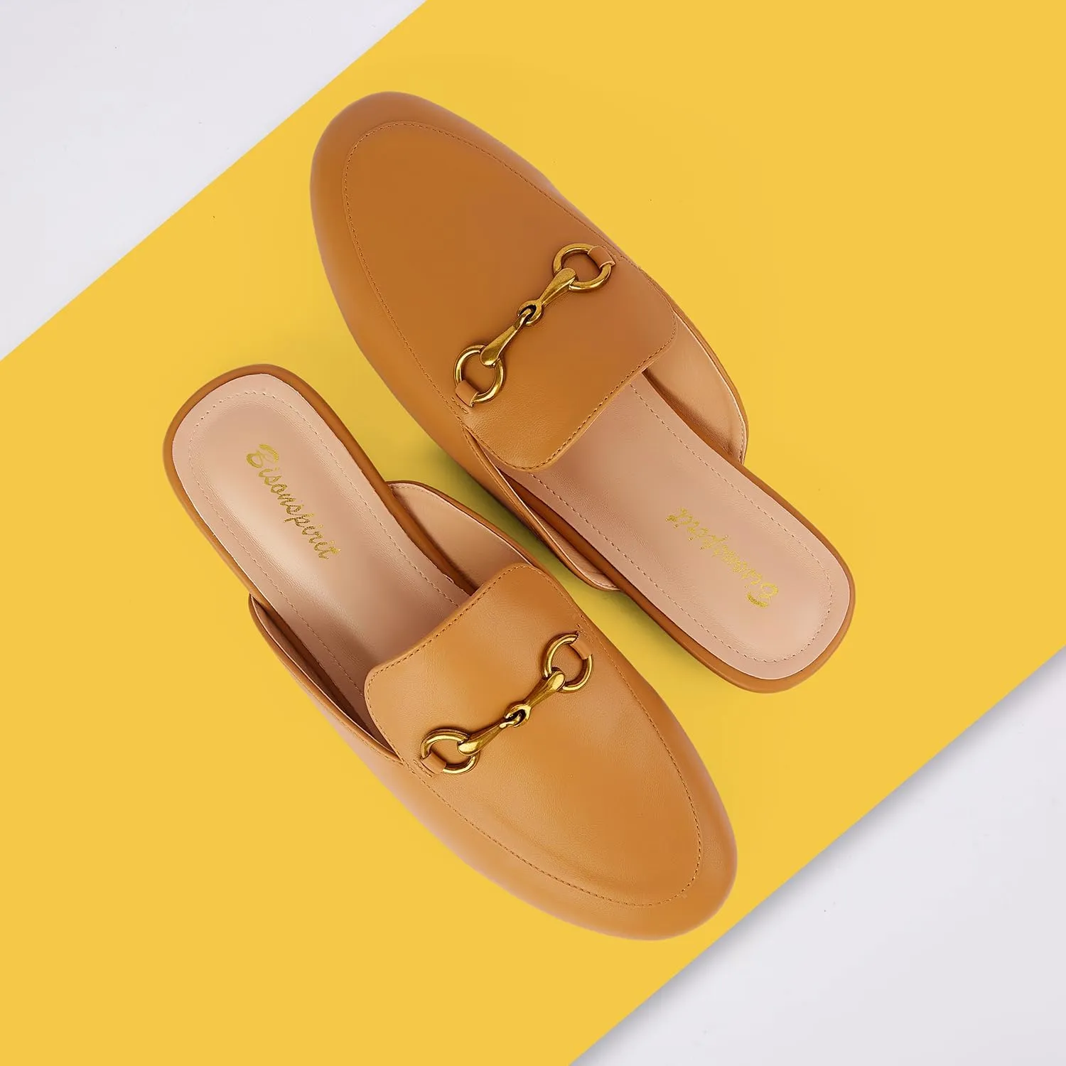 Mules for Women Flats Round Toe Slip On Mules Comfortable Loafer Shoes