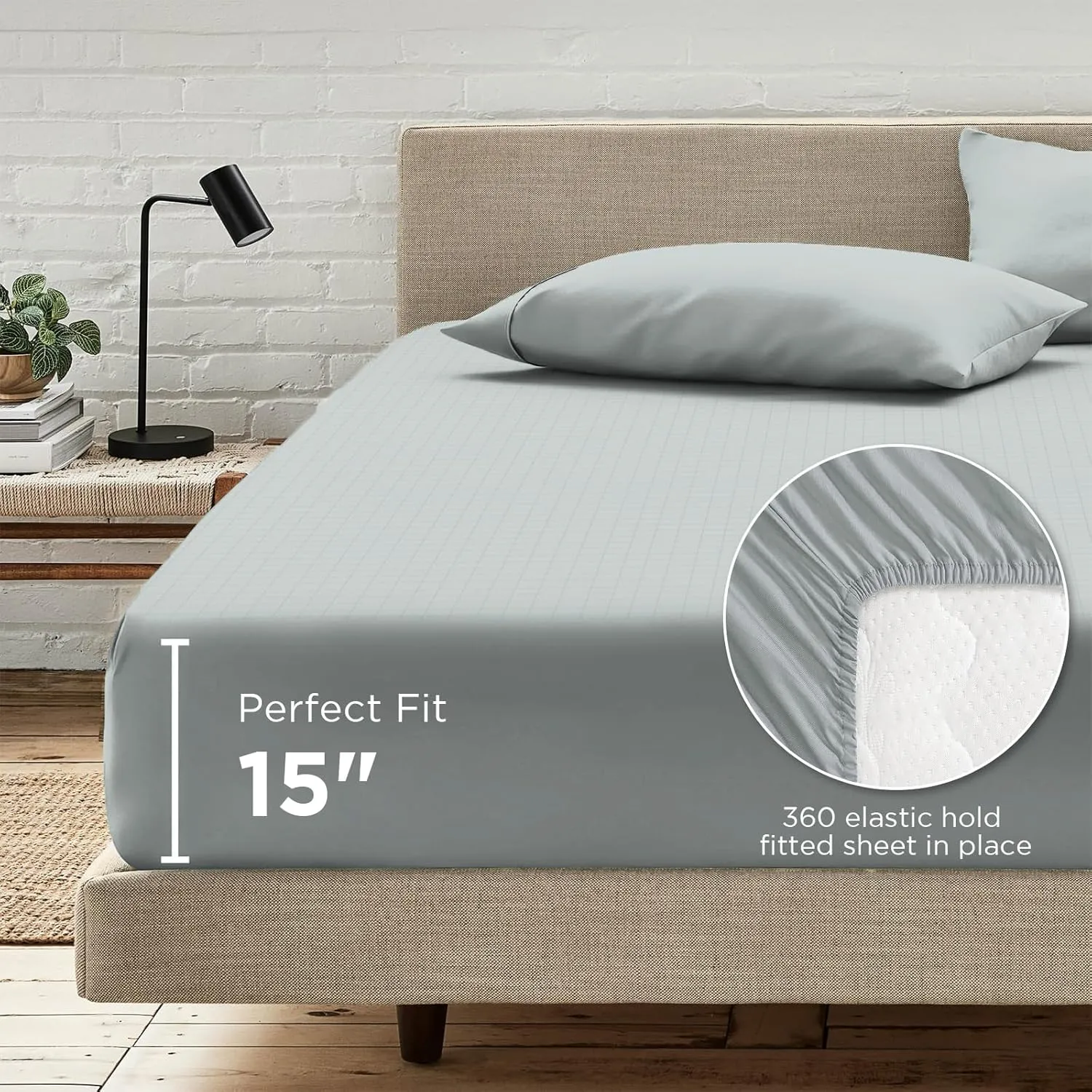 MURT Grounding Sheets Queen Size - 90% Organic Cotton   10% Silver Fiber, Grounded Conductive Bed Sheets for Better Sleep, Gifts for Women Men (Gray)