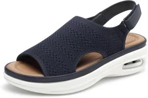 mysoft Women's Comfortable Air Cushion Support Walking Sandals Breathable Knit Slingback Platform Shoes