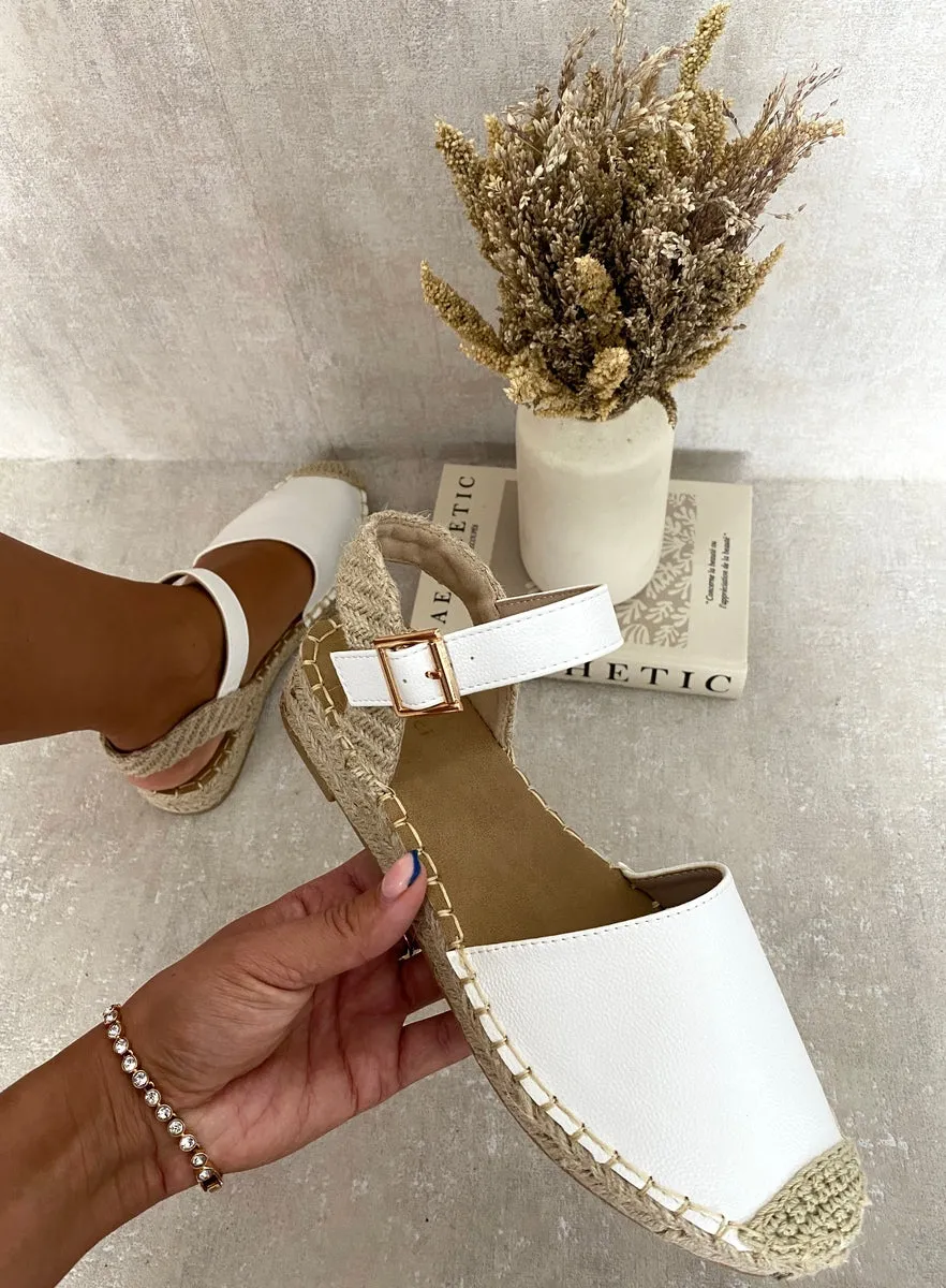 Nadia Closed Toe Ankle Strap Espadrille Sandals