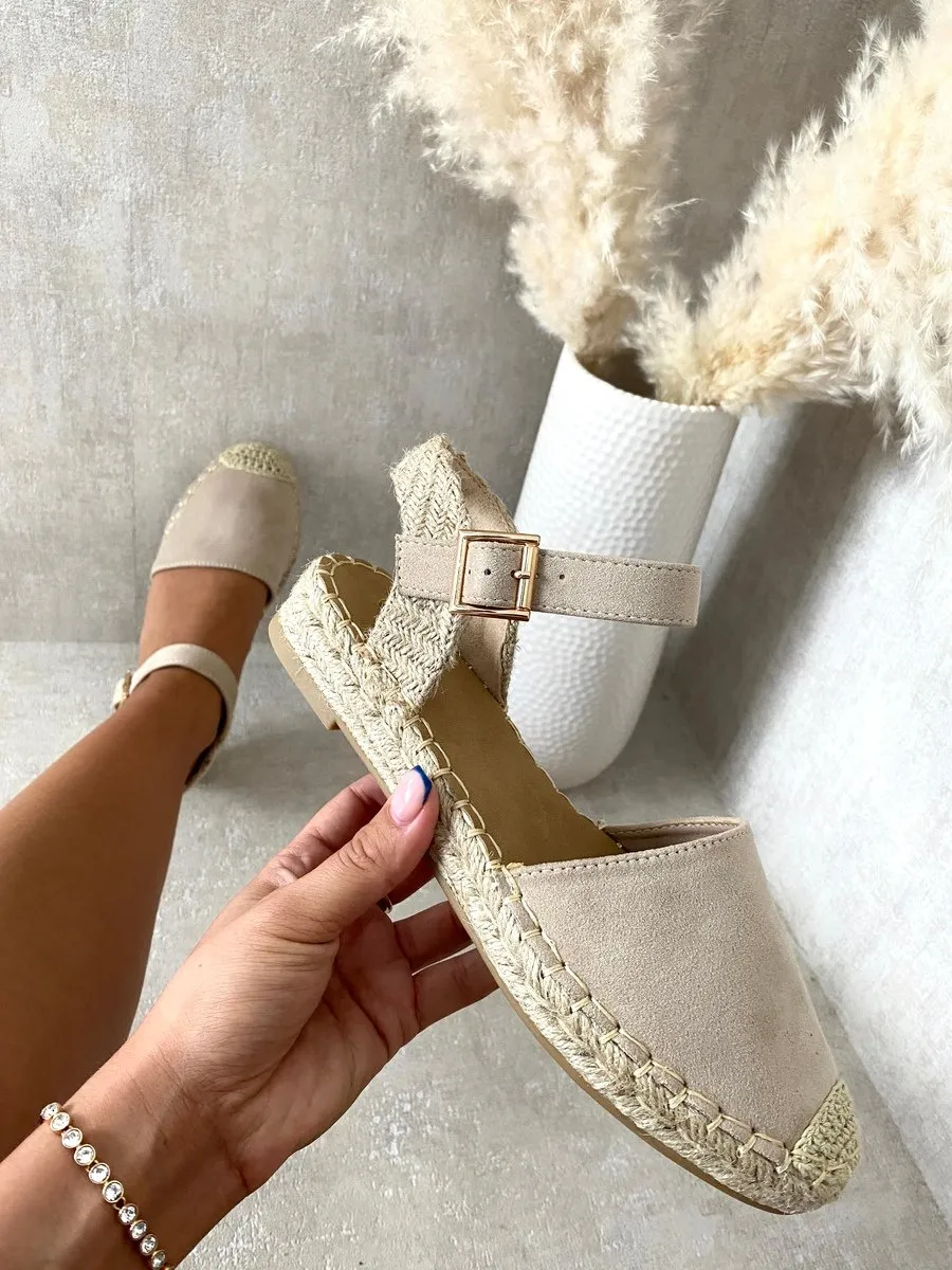 Nadia Closed Toe Ankle Strap Espadrille Sandals