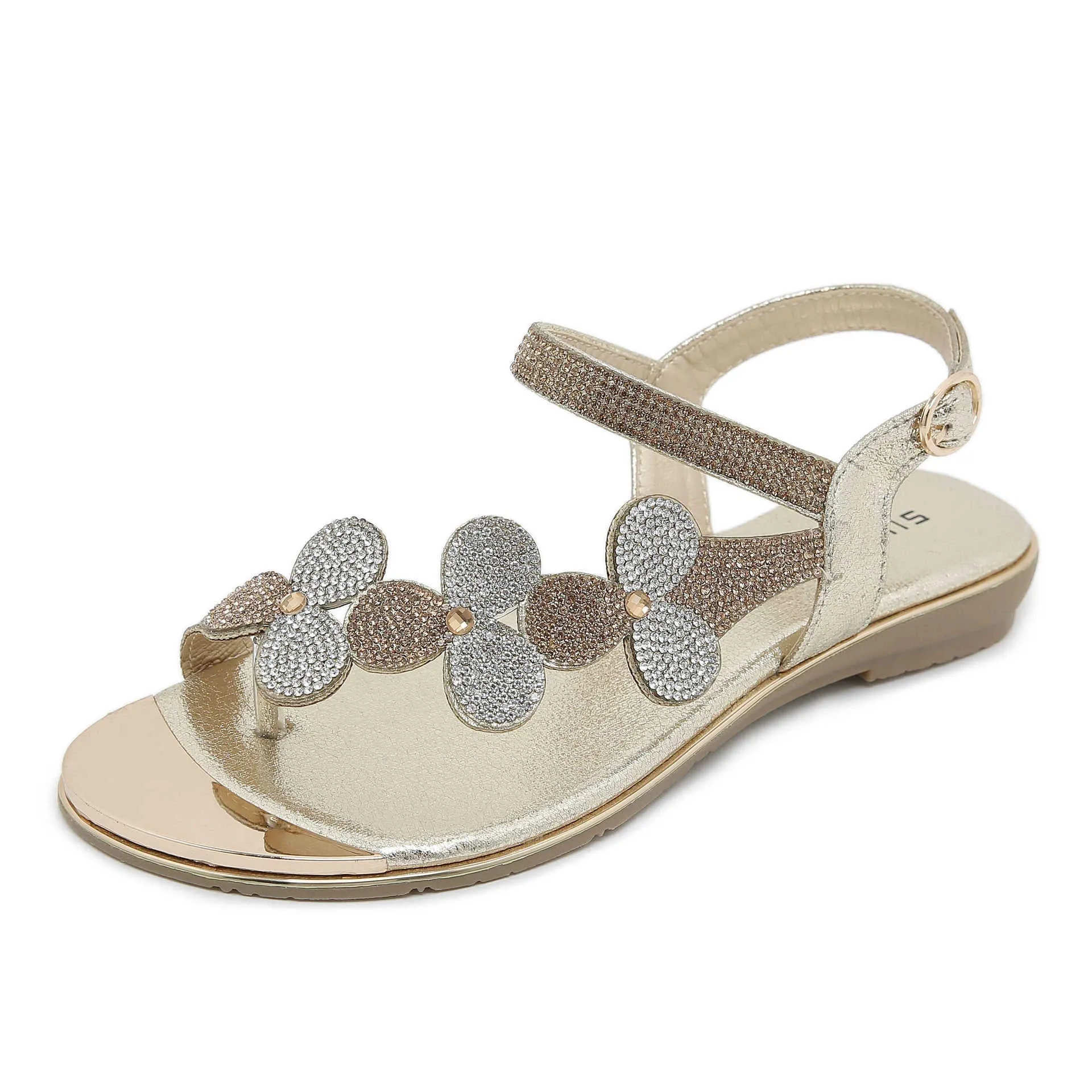 Nanccy Rhinestone Comfortable Versatile Flat Sandals