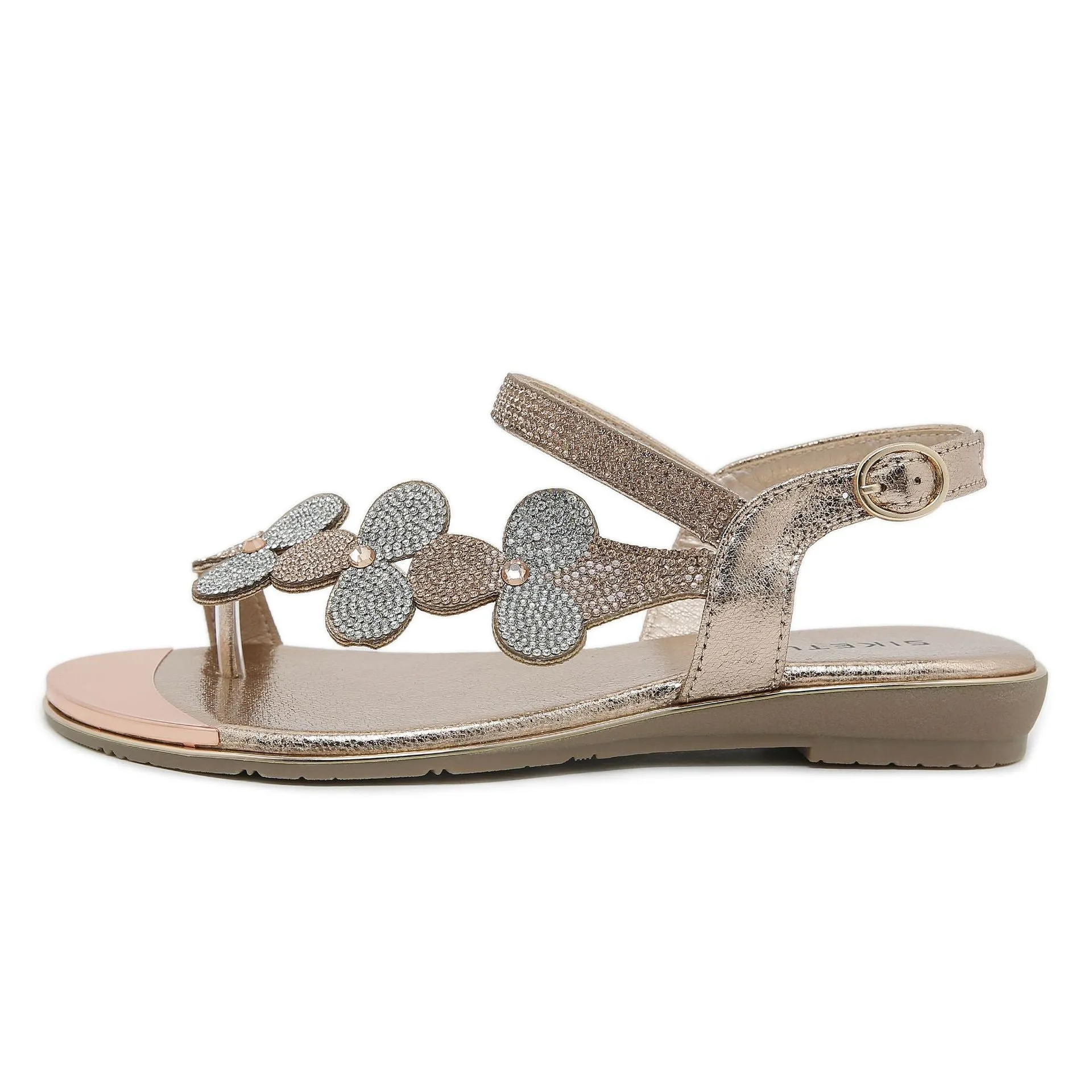 Nanccy Rhinestone Comfortable Versatile Flat Sandals
