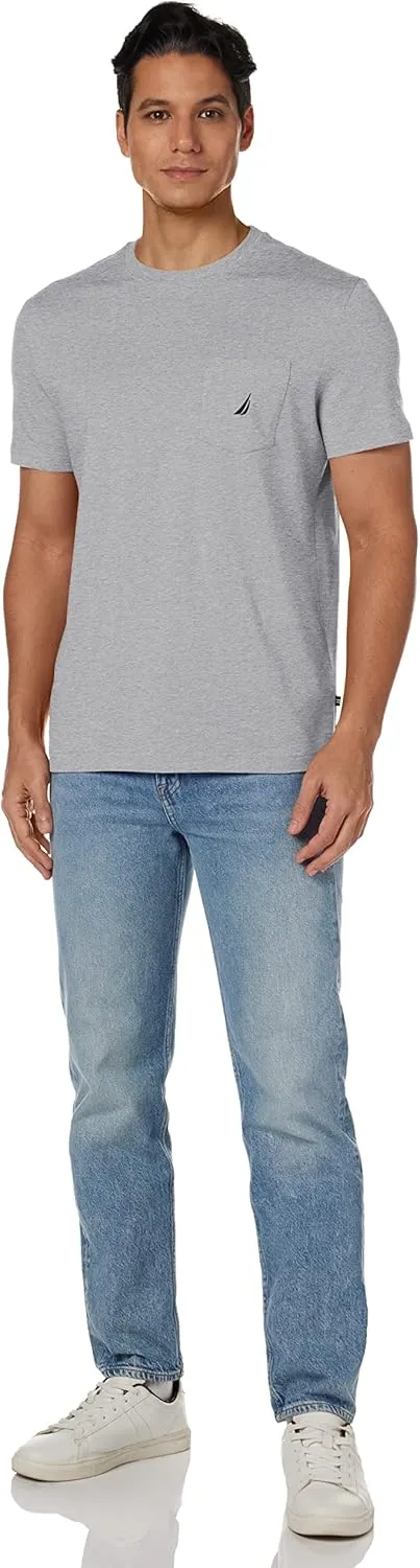 Nautica Men's Solid Crew Neck Short-Sleeve Pocket T-Shirt