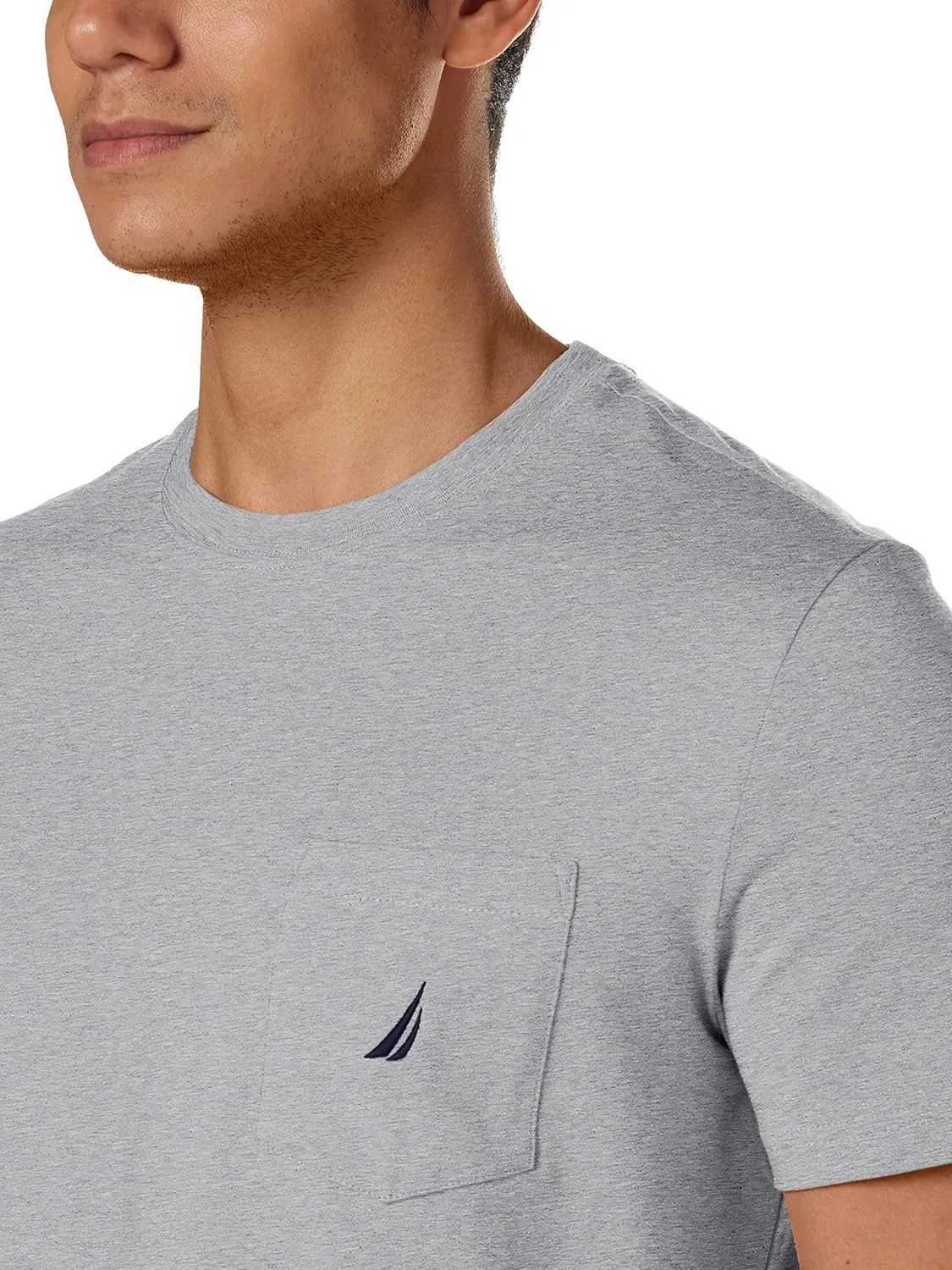 Nautica Men's Solid Crew Neck Short-Sleeve Pocket T-Shirt