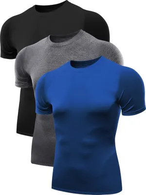 NELEUS Men's 3 Pack Athletic Compression Base Layer Workout Shirt