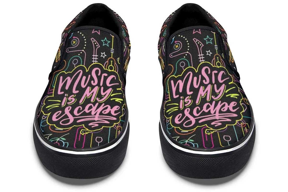Neon Music Slip-On Shoes