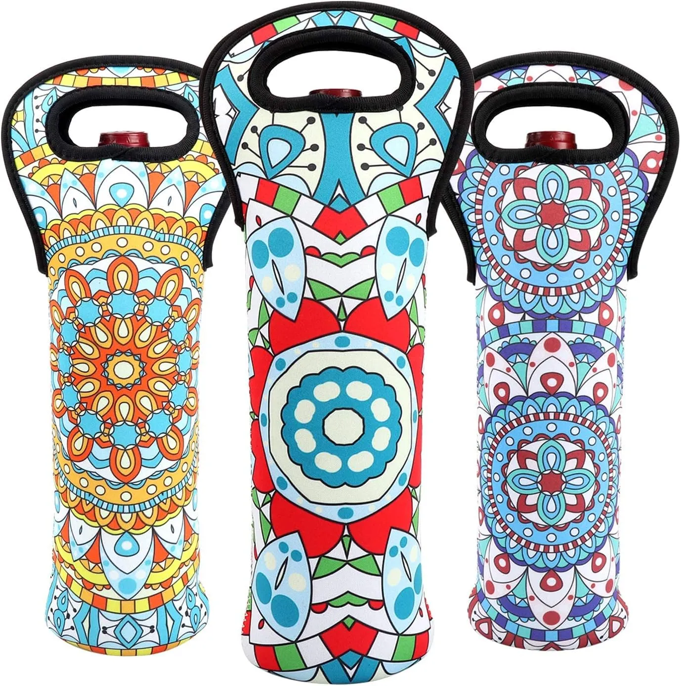 Neoprene Wine Tote Insulated Bag Single Bottle Wine Carrier Built Wine Bottle Holder for Travel