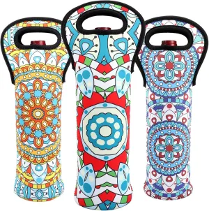 Neoprene Wine Tote Insulated Bag Single Bottle Wine Carrier Built Wine Bottle Holder for Travel