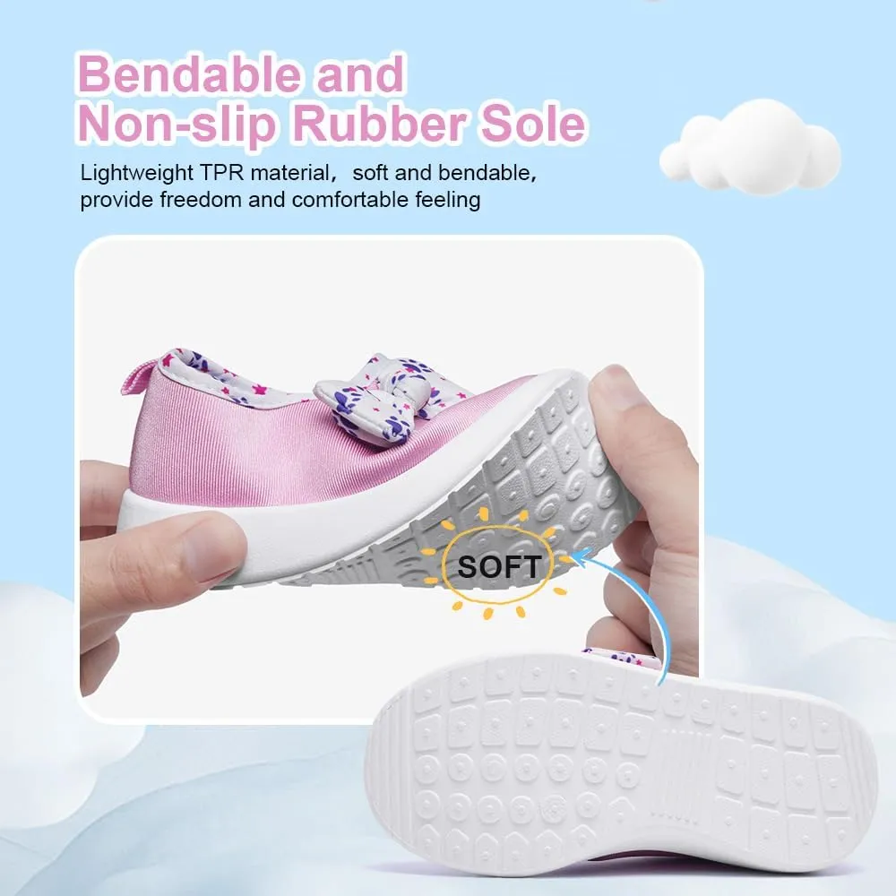 nerteo Toddler Girl Shoes Lightweight Slip On Sneakers for Kids