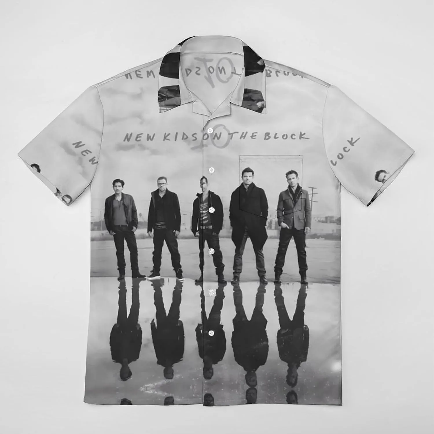 New Kids Music On The Block Shirt A Short Sleeved Shirt Button Down Shirts V Neck Short Sleeved Leisure Fresh Tee