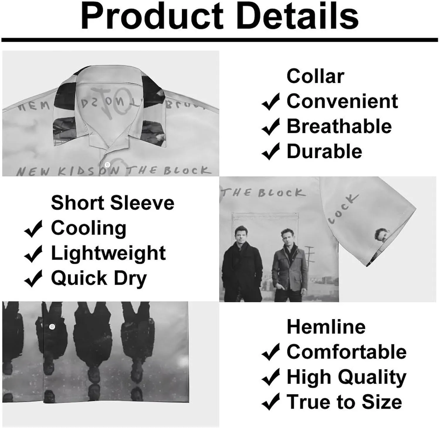 New Kids Music On The Block Shirt A Short Sleeved Shirt Button Down Shirts V Neck Short Sleeved Leisure Fresh Tee