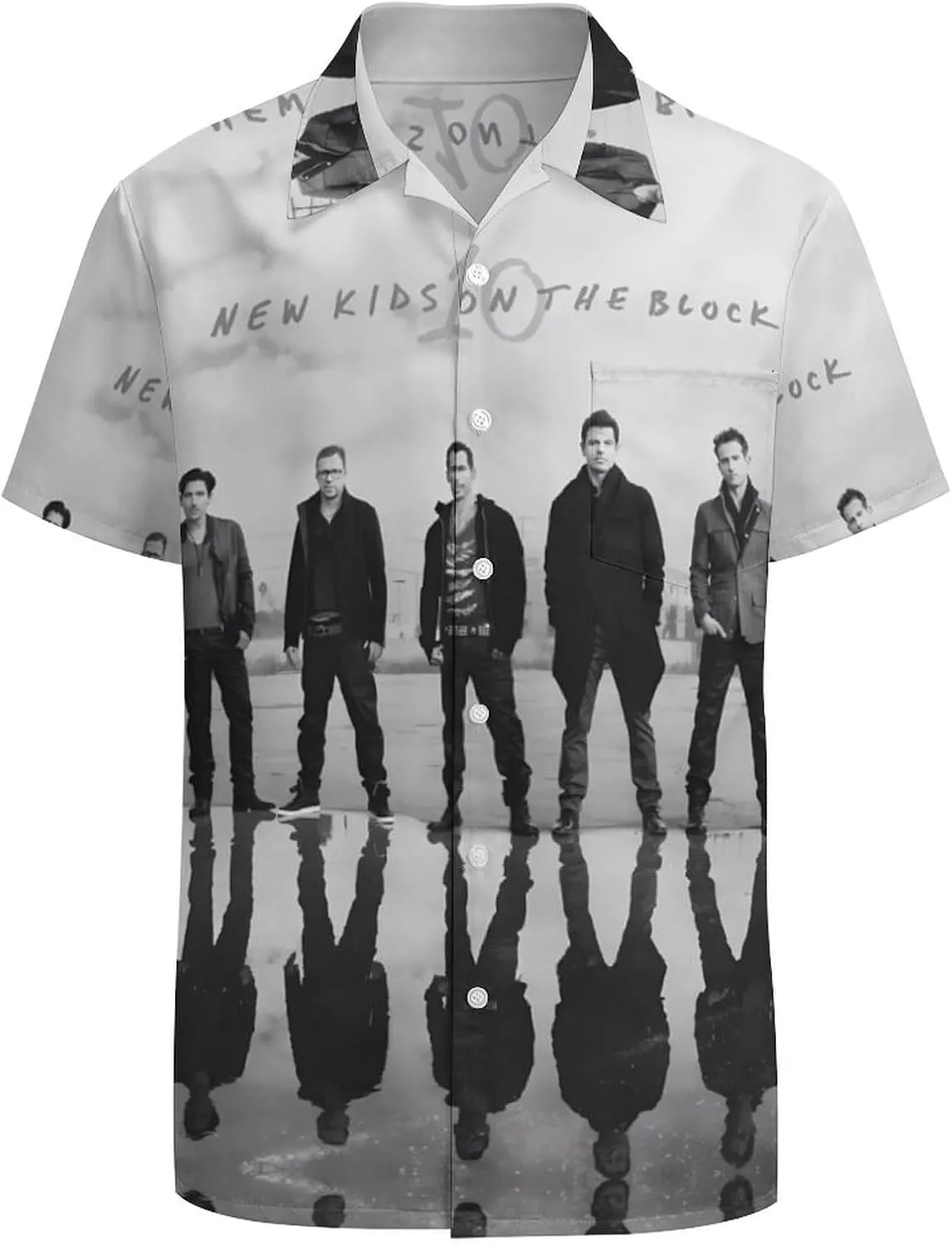 New Kids Music On The Block Shirt A Short Sleeved Shirt Button Down Shirts V Neck Short Sleeved Leisure Fresh Tee