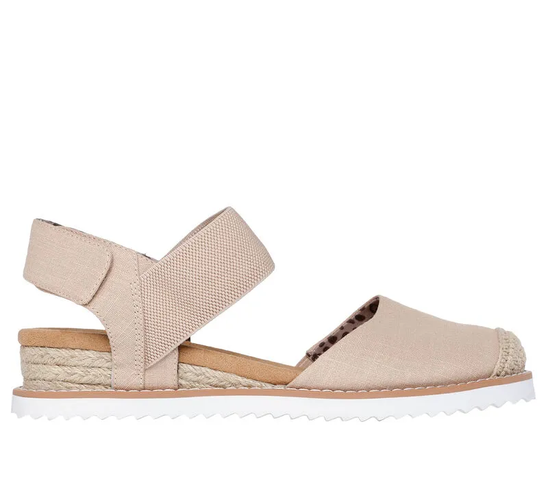 NEW Women's SKECHERS BOBS DESERT KISS - SUN SHINING Natural WOVEN Sandals AUTHENTIC IN BOX