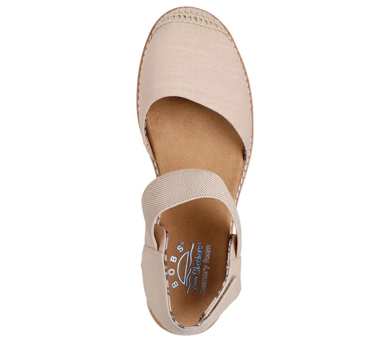 NEW Women's SKECHERS BOBS DESERT KISS - SUN SHINING Natural WOVEN Sandals AUTHENTIC IN BOX