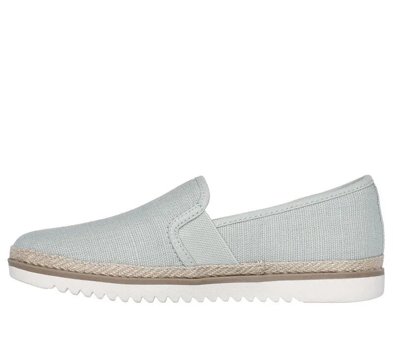 NEW Women's SKECHERS BOBS FLEXPADRILLE LO Mint LINEN Shoes AUTHENTIC IN BOX