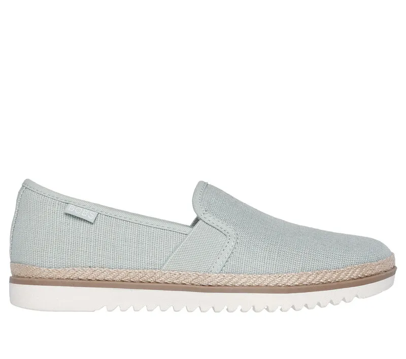 NEW Women's SKECHERS BOBS FLEXPADRILLE LO Mint LINEN Shoes AUTHENTIC IN BOX