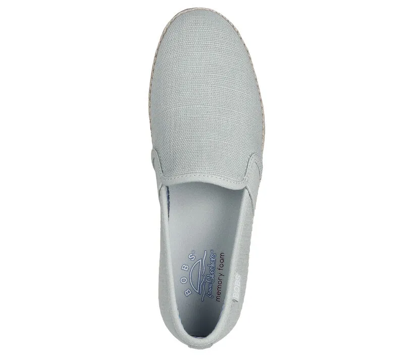 NEW Women's SKECHERS BOBS FLEXPADRILLE LO Mint LINEN Shoes AUTHENTIC IN BOX