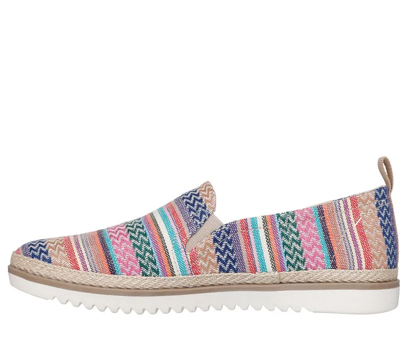 NEW Women's SKECHERS BOBS FLEXPADRILLE LO - ON DEATIL Multi WOVEN Shoes AUTHENTIC IN BOX