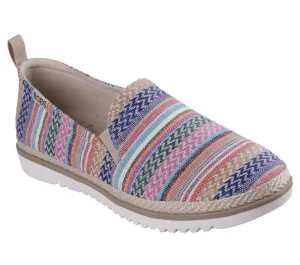 NEW Women's SKECHERS BOBS FLEXPADRILLE LO - ON DEATIL Multi WOVEN Shoes AUTHENTIC IN BOX