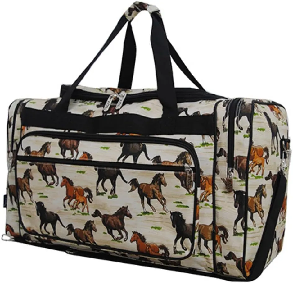 NGIL Canvas 23" inch Duffle Bag (Stallion Wild Horse-Black)
