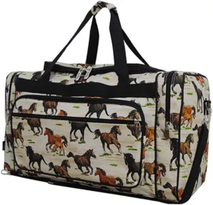 NGIL Canvas 23" inch Duffle Bag (Stallion Wild Horse-Black)