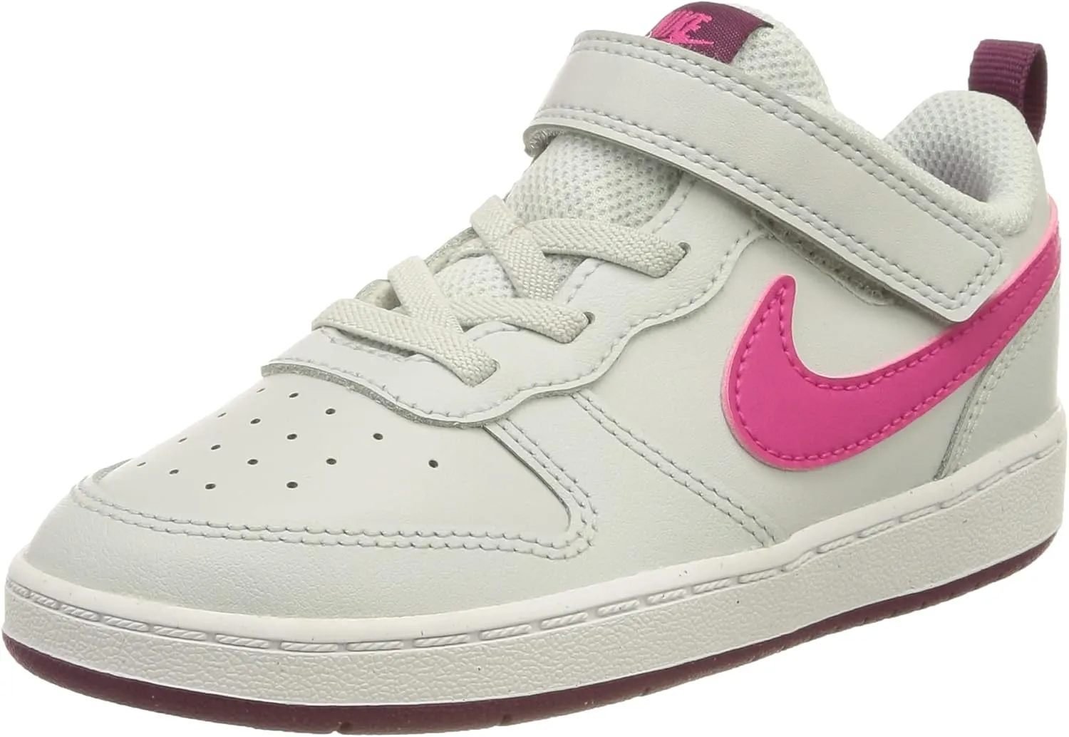 Nike Court Borough Low 2 (GS), Kids Basketball Shoes, Pure Platinum Pink Prime Sangria, 1.5 AU
