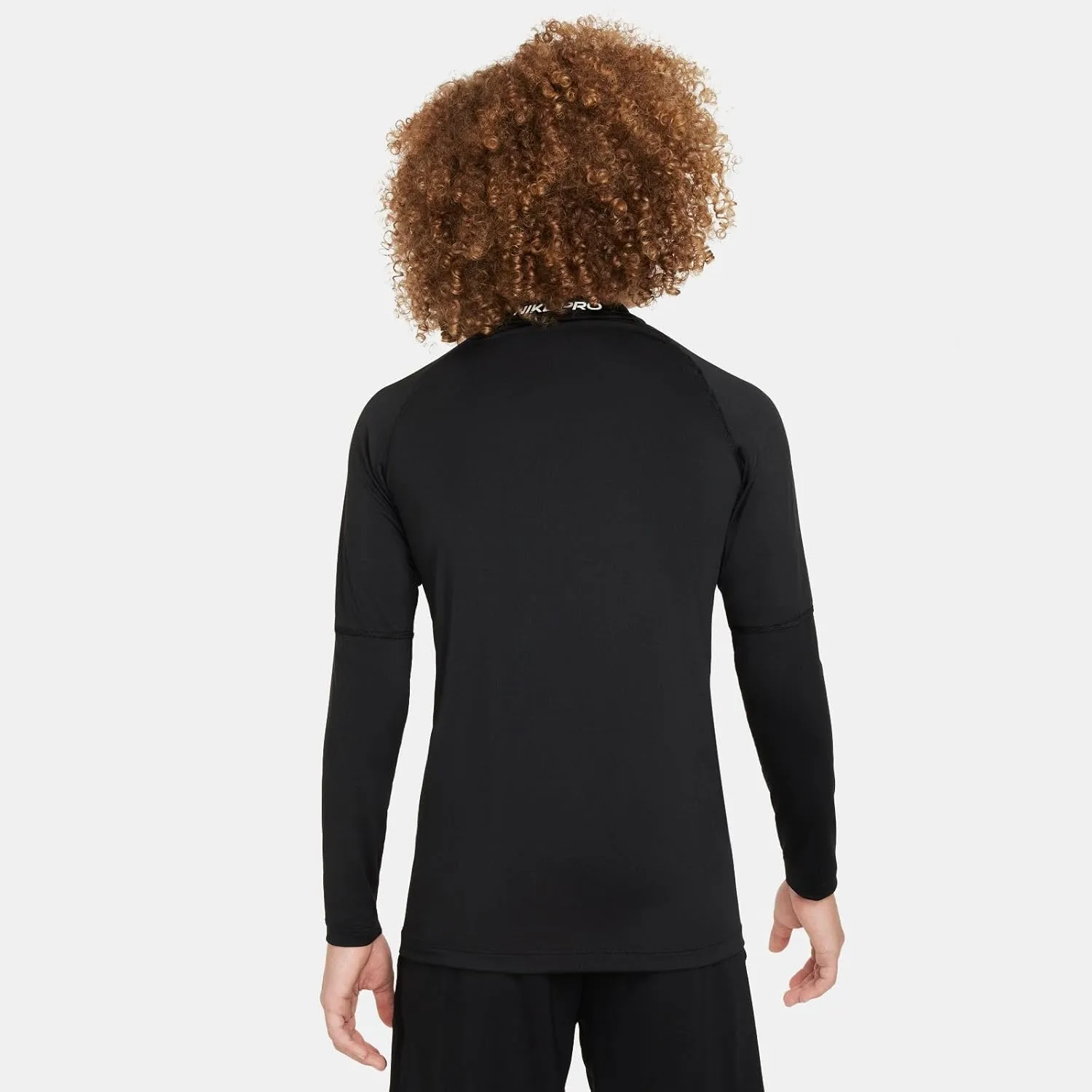 Nike Pro Big Kids' (Boys') Dri-FIT Long-Sleeve Top (Black/White, FJ6822-010)
