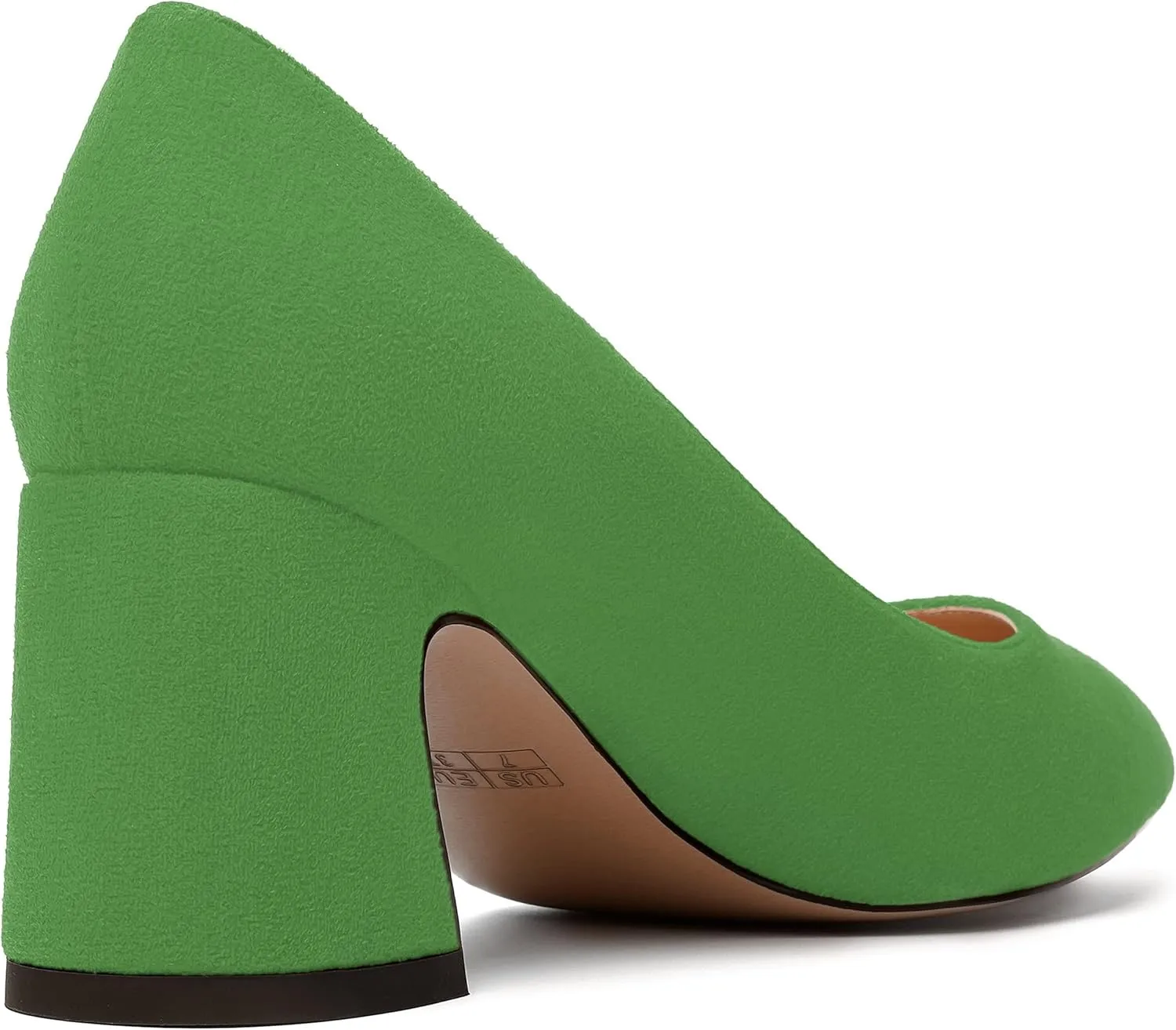 NUMALEO Womens Suede Wedding Solid Slip On Pointed Toe Dress Chunky Mid Heel Pumps Shoes 2.5 Inch